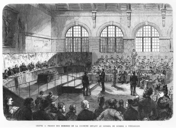 Mitglieder der Kommune werden in Versailles vor ein Kriegsgericht gestellt, 1872